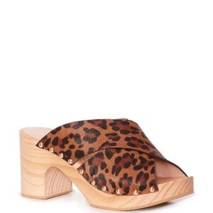 Paige Leopard Print Wooden Platform Sandals